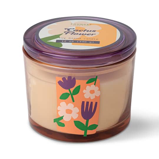 Foundry Candle Co. 12 oz. Cactus Flower Soy Blend 3 Wick Candle